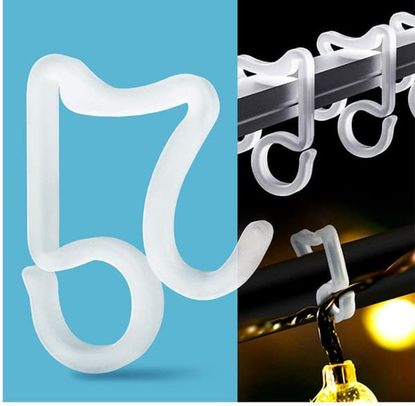 50-pak udendørskroge til lyskæder Transparent Transparent 71