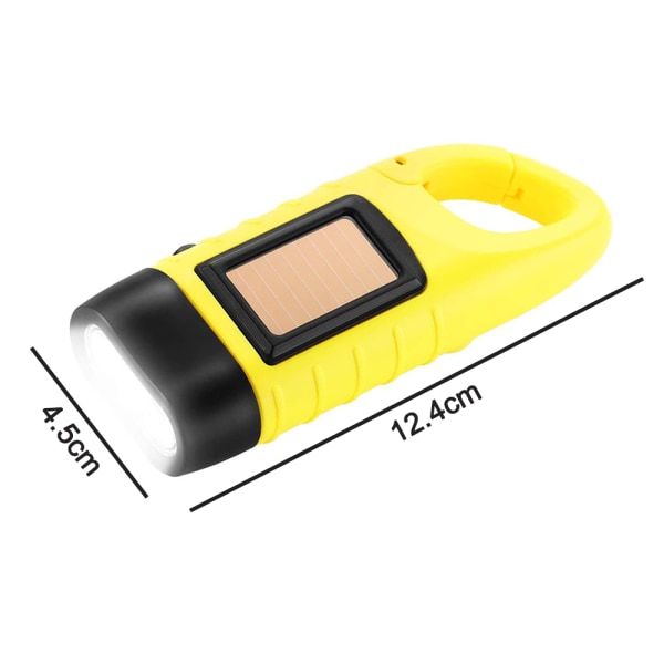 Käsikampi aurinkoenergialla toimiva taskulamppu, hätäladattava LED