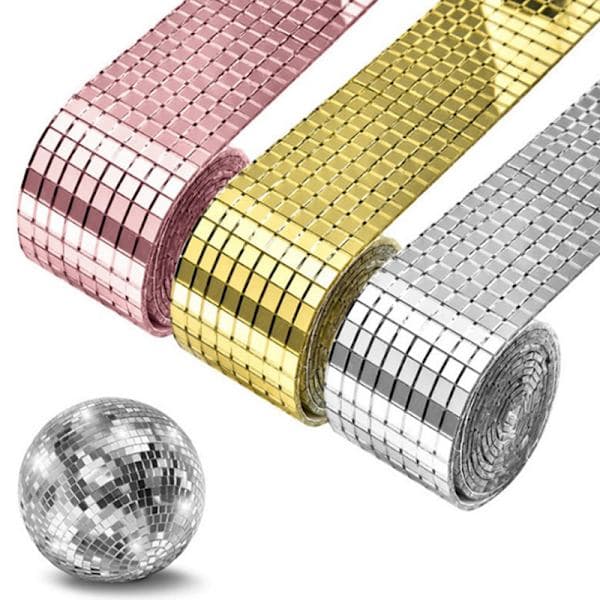 Self-Adhesive Mirror Mosaic Tiles DIY Mini Square Acrylic Silver 4*100cm Silver Silver Silver 4*100cm