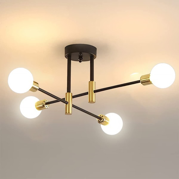 Retro Ceiling Light, E26 Industrial Ceiling Light, 70cm Diameter