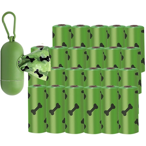 Biologiskt Nedbrytbara Hundbajspåsar, Miljövänliga Starka Påsar för Hundstädning, Fräsch Doft för Bekymmersfria Promenader, 345 Stycken med 1 Dispenser