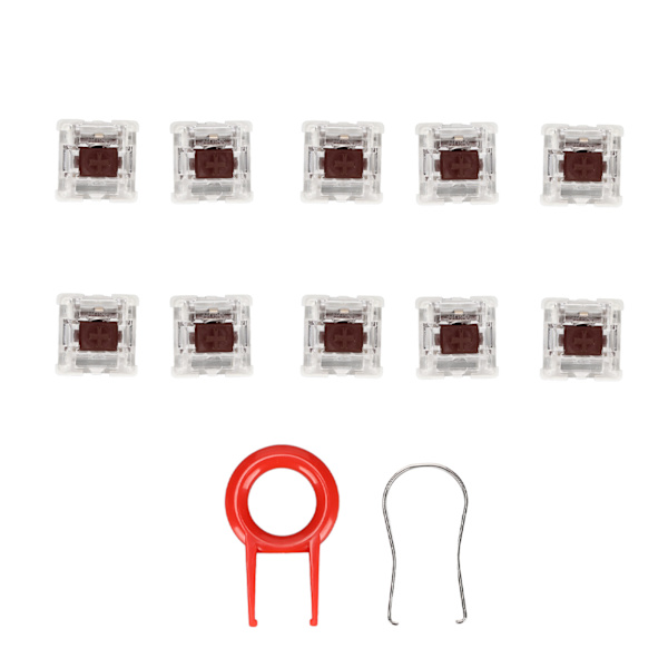 10 stk. Mekanisk tastaturbryter Brun bryter Premium ABS Delikat struktur Lang levetid Mekaniske brytere