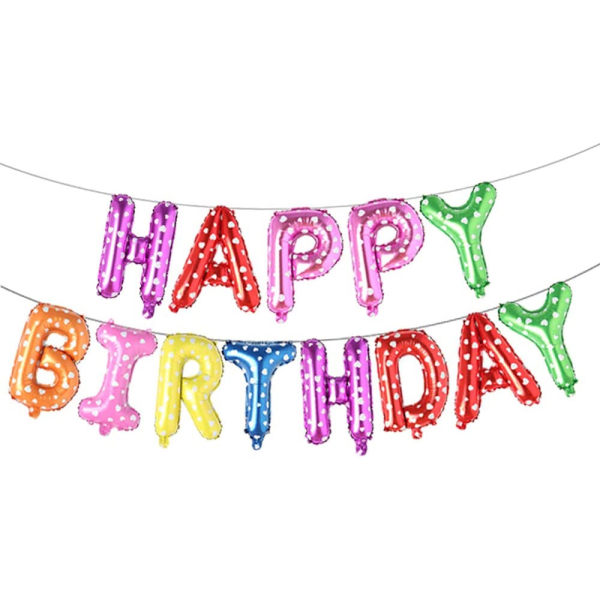 Happy Birthday Balloons, Aluminum Foil Banner Balloons for