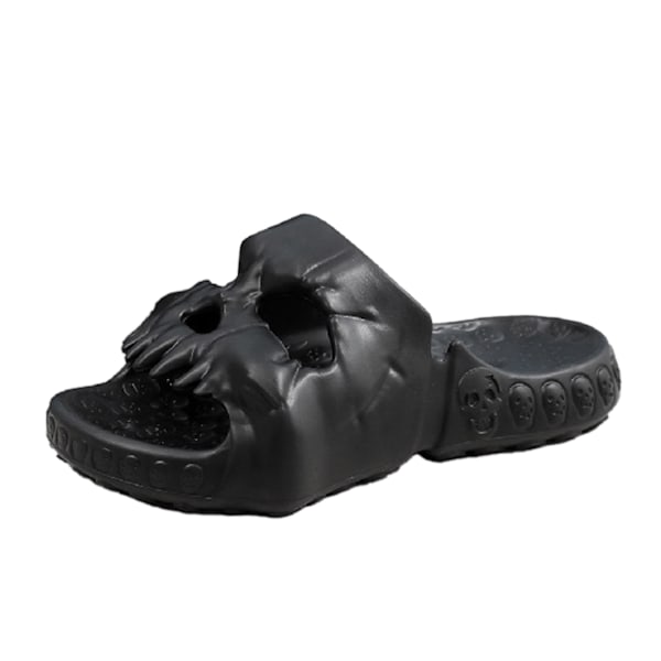 Herr Skull Tofflor EVA Tjock Sula Halksäkra Mjuka Skull Tofflor för Sommar Utomhus Svart 42/43