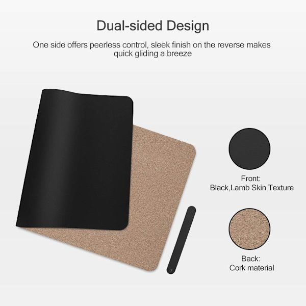 Bordplade Skrivebordsunderlag Kork 80x40cm Miljøvenlig Naturkork og PU-læder Dobbeltsidet Vandtæt Dobbeltsidet Brugbar Multifunktionel