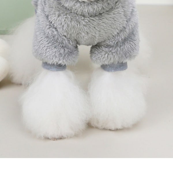 Husdjurspyjamas Sherpa Fleece Jammies med D-ring för små hundar katter, valpsweater pyjamas jumpsuit mjuk päls, Yorkie Chihuahua varma vinterkläder,