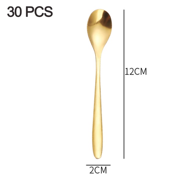 Teskje sett med 30, Skjeer Gull Rustfritt Stål, for Middag,