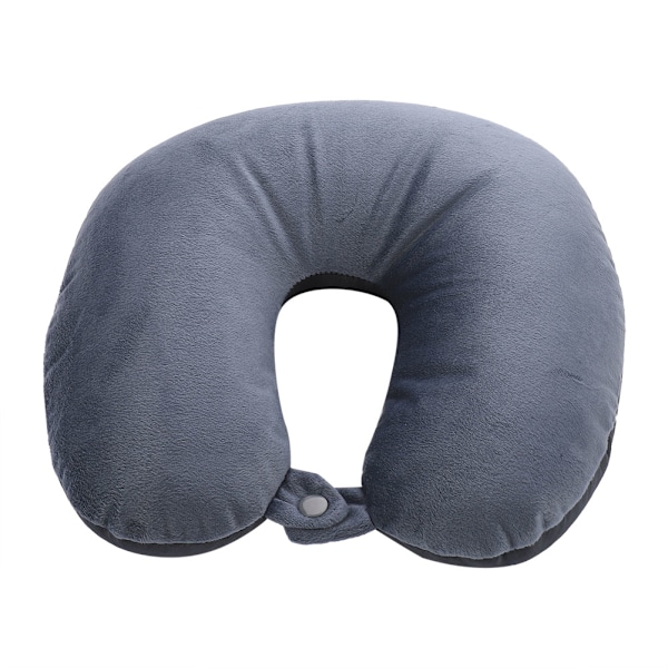 Soft Elastic U-Shaped Travel Pillow Neck Support Office Rest Cushion with Buckle(Gray)