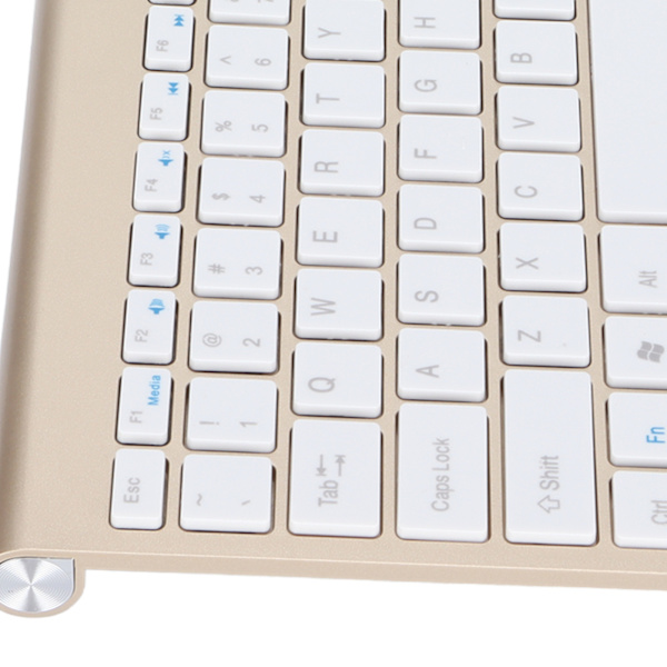 Tangentbord Mus Kombo Trådlös 2.4G USB Ultratunn Bärbar Ergonomisk Slitstarkt Tangentbord och Mus för Notebook Dator Guld