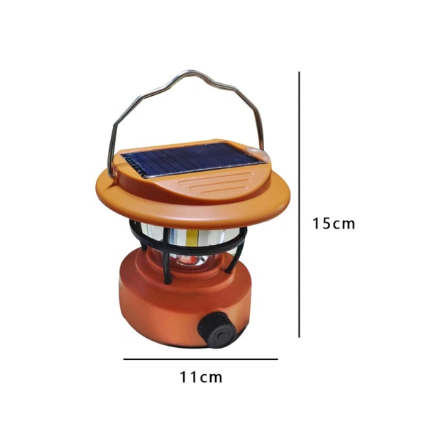 Solar LED Camping Lantern, Bright Portable Survival Lanterns, Mul Orange