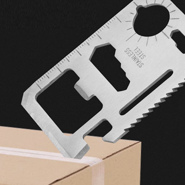 11 in 1 Survival Card with a Beer Opener - Black with Cardholder