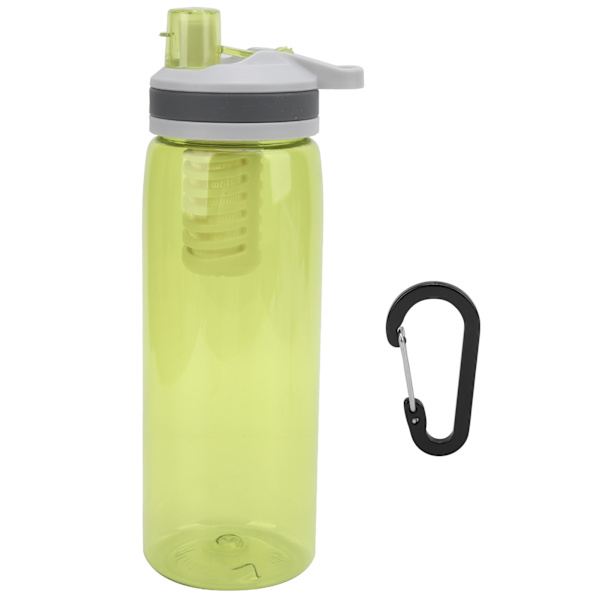 770 ml bärbar filtrerad vattenflaska utomhus vattenrenare för camping vandring nödsituation gul