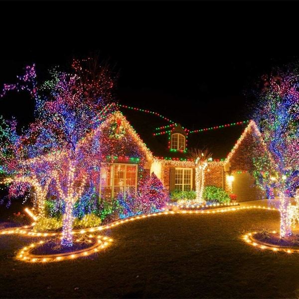 Flerfärgade LED, Vattentäta, Säker Spänning, Superstarka Slingor, Lätta Att Installera, Förlängningsbara Julbelysning, Lång LED Julbelysning, Energi