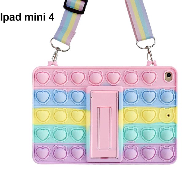 Dekompressio Bubble Design -kotelo iPad mini 4 Stil: Rainbow Heart;