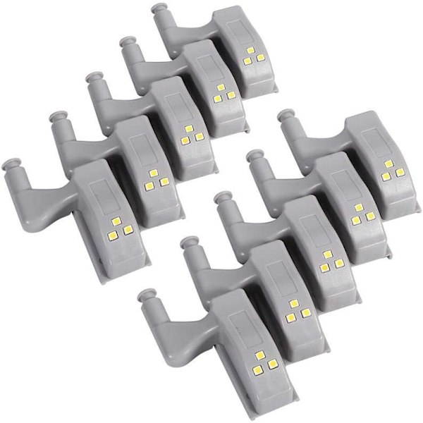 10pcs Closet Light Hinge LED Sensor Light Night Lamp Wardrobe Cabinet Wardrobe Night Light(Warm White)