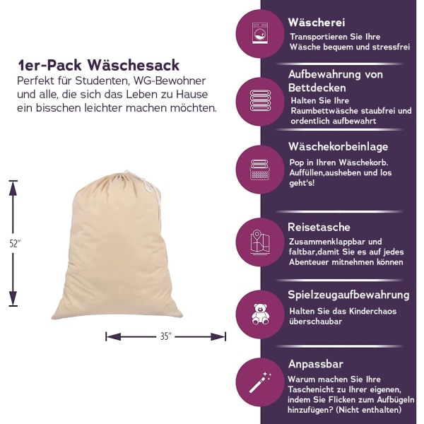 Tyllpåse, bomullssnöre påse, hushållspåse (20 kg, 35 * 52cm)