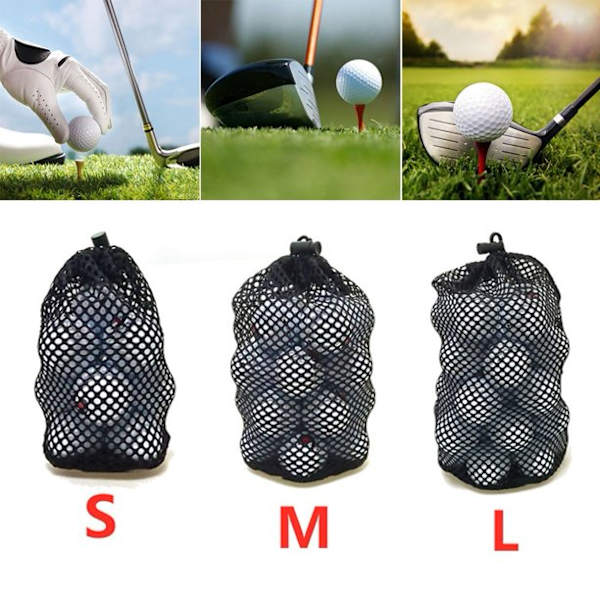 Nylon Mesh Net Bag Golf Tennis Balls Carrying Drawstring Storage