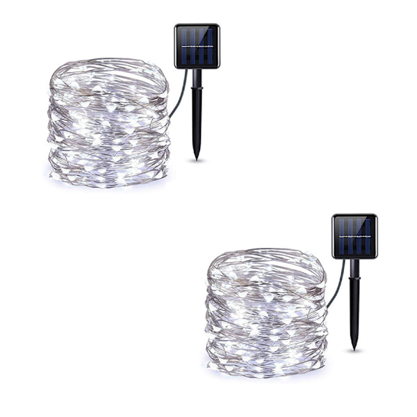 2X 50 LED-paristokäyttöiset jouluvalot kaukosäätimellä, 16 jalkaa, sopii