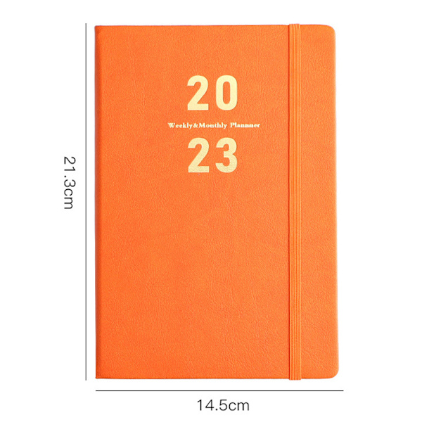 Planlægger 2023, 2023 Agenda bog Hard face notebook med pen,
