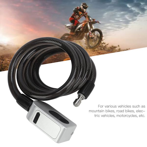 Smart Bluetooth Fingerprintslåse Kabel Lås Tyverisikring Nøglefri Elektronisk til Mountainbike Vejcykel Motorcykel