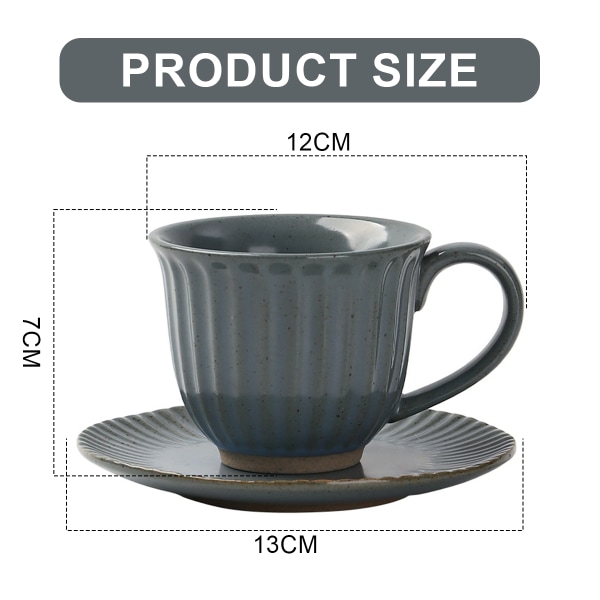 160 ml retro blomster latte med brett Enkelt europeisk håndvasket kaffekopp