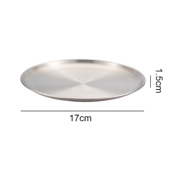 Rostfria tallrikar 2 set Runda middagstallrikar Metalltallrikar