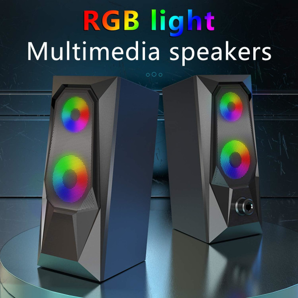 Datorhögtalare, RGB-färg LED-ljusutsändande högtalare, Stereo