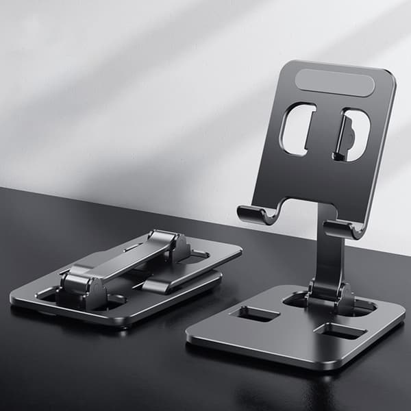 Smartphone Dock Mount Foldable Desk Mobile Phone Support Holder Angle Height Adjustable Phone/Tablet Stand Gray Gray 0.1