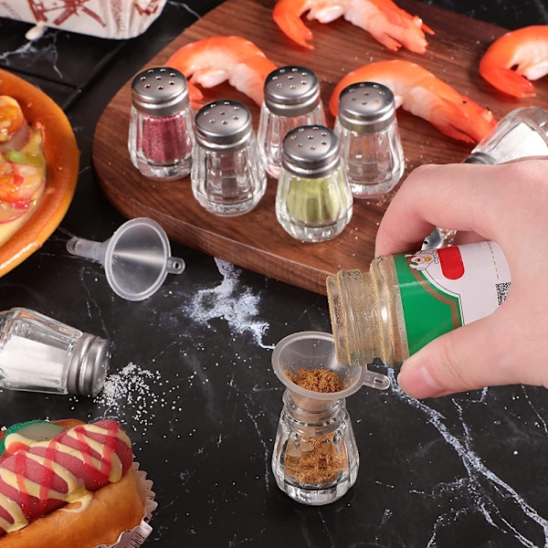 Mini salt- och pepparkvarnar, 0,5 oz / 1/2 oz glas kub kropp