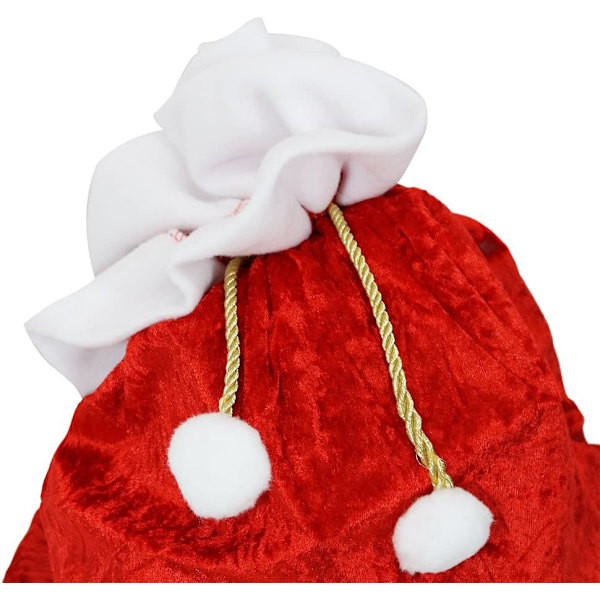 com-four® Edler XXL Weihnachtssack aus Samt mit goldfarbener
