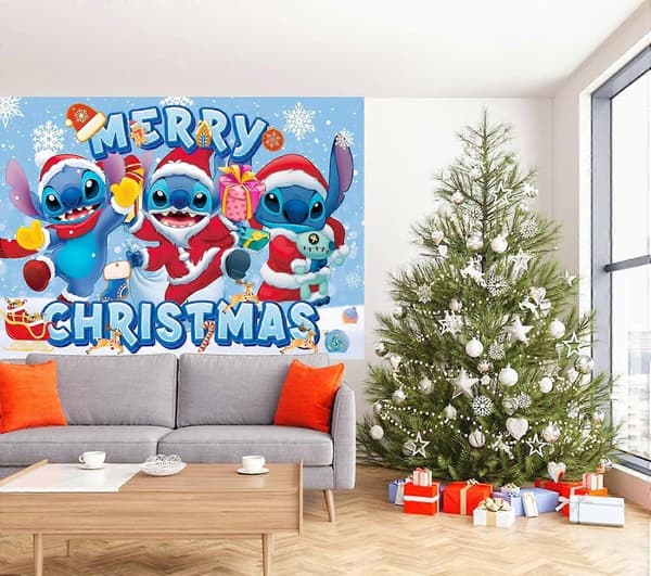 Stitch julefødselsdagsbaggrund