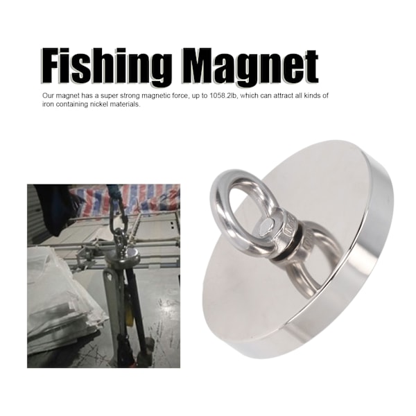 Salvage Strong Magnetisk Magnet 1058.2lb Trekkraft Antikorrosiv Neodym Fiskemagnet for Metall