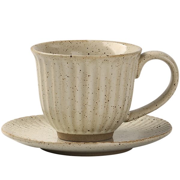 160 ml retro blomster latte med bakke - enkel europæisk håndvasket kaffekop