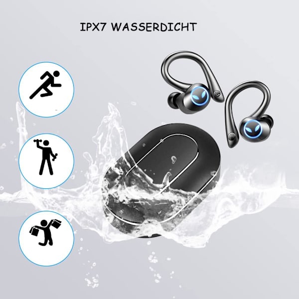 Bluetooth-kuulokkeet urheiluun - langattomat korvakuulokkeet - vedenpitävä USB-C-lataus