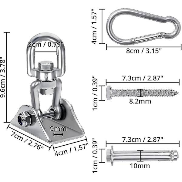 Heavy Duty hängande takkrok (1 stycke) - 360 Roterbar