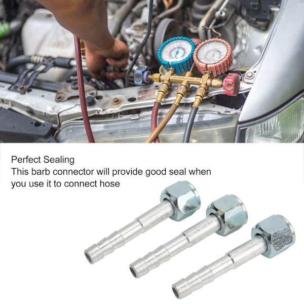 20 stk. Airconditionsslange Barb Fitting lige aluminium høj styrke universal til biler lastbiler 3/8in