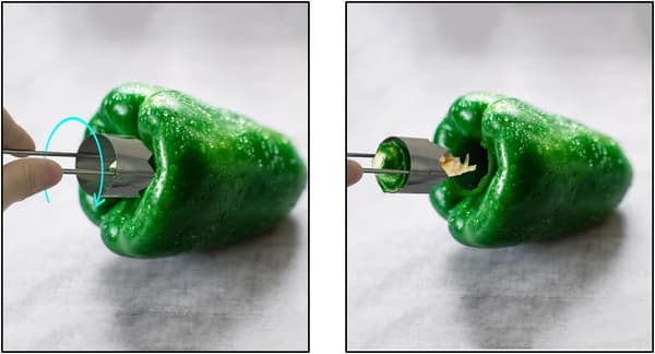 2-in-1 Pepper Corer, Apple Corer, Vegetable Seeder, Bell-shaped Kitchen Utensil