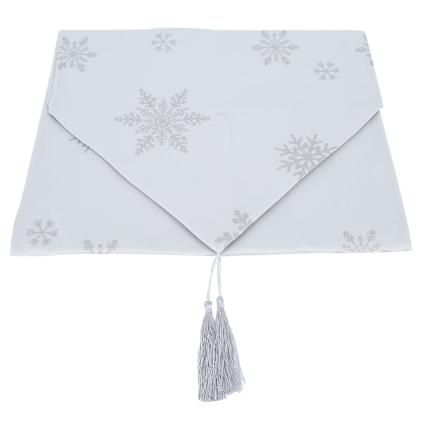 Festlig Juldekoration För De Flesta Bord, Unik Designad Bordslöpare i Tyg Med Snöflingemönster, Elegant Sätt Att Lägga Till Glamour Till Din Matupplevelse