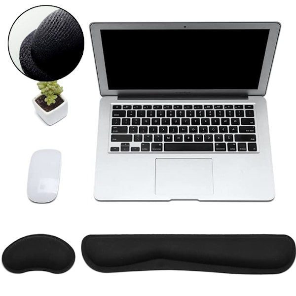 Stöd för datortangentbord och musmatta Memory Foam Set Enkelt att skriva och smärtlindring i handleden Ergonomisk lätt anti-sladd handledskudde för kontor