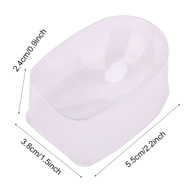 10 stk. gennemsigtige kant negle tips dip beholder smile linje negle dyppe pulver bakke manicure værktøj