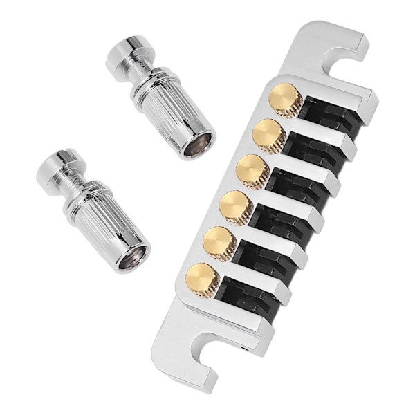 Gitarrstall Svansstycke Vändbart Wrap Around Sadelstall Stop Tailpiece för LP EPI Stil Elgitarrer Silver