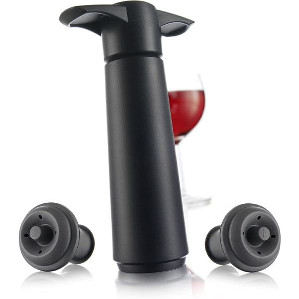 Wine Saver Pump med vakuumflaskpropp - Svart (svart pump