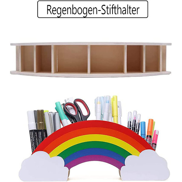 Kynäpidike, Rainbow kynäteline, puinen työpöytäpidike, Creative kynäteline, Creative kynäpidike, pöytäjärjestäjän tarvikkeet, kynille