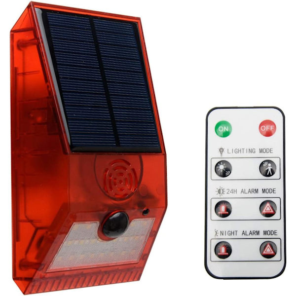 Solljus med rörelsesensor Strobe och fjärrkontroll, Solar