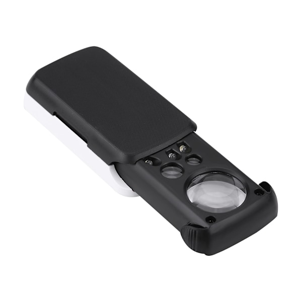 30x / 60x / 90x forstørrelsesglas smykke optisk lup juveler værktøj LED lys lup (sort)