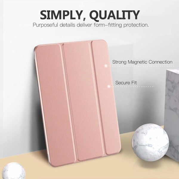 Etui til New iPad 10.2 2019, kunstlæder etui beskyttende cover med gennemsigtig bagside auto sleep/wake funktion