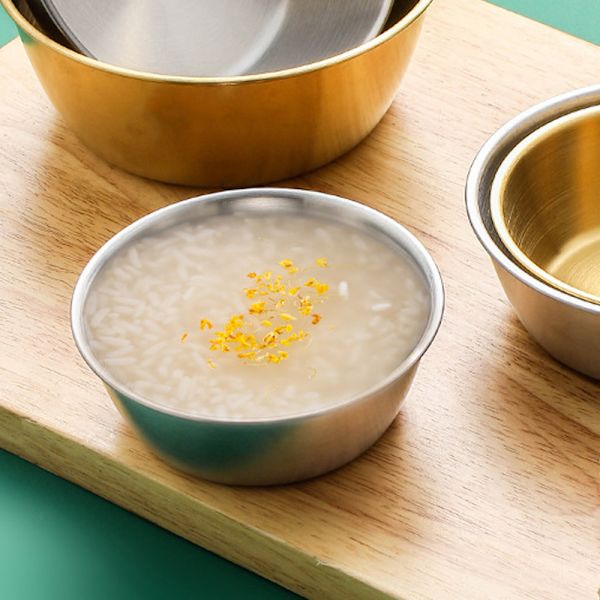 4 stk. Runde krydderiskåle i rustfrit stål til saucer