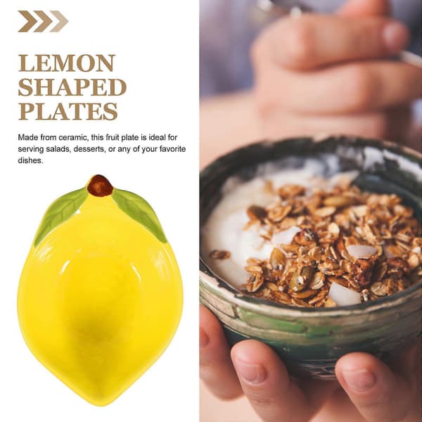 Keramisk citron-tema tallerken til opbevaring 1 stk. køkken dessert serveringsfad