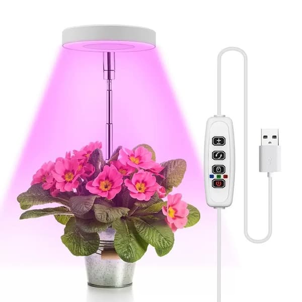 3.5-inch White Warm Light 5W Adjustable Grow Light with USB & Timer for Optimal Plant Growth 159