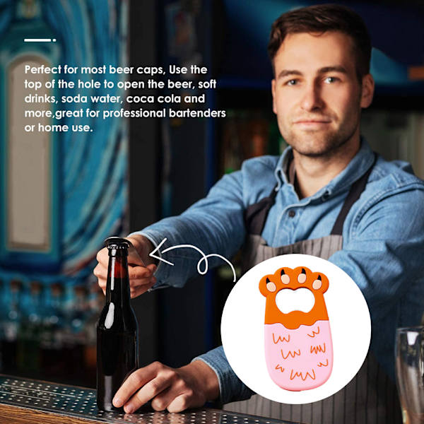 Söt kattklo flasköppnare magnet kylskåp silikon metall flasköppnare öl cola bartender kök bar tillbehör.